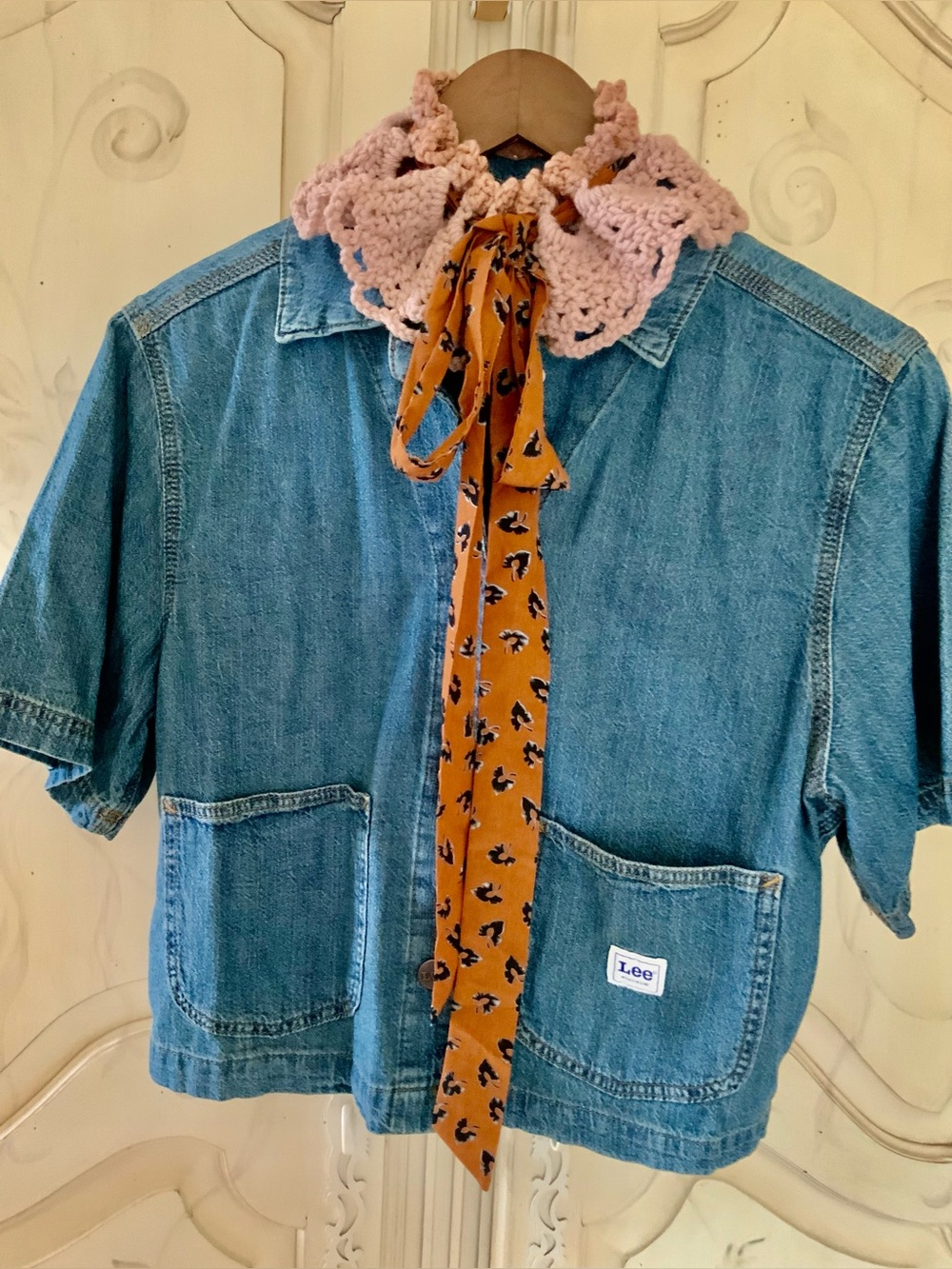 NWOT Lee Legendary Relaxed Crop Denim Through the Woods Shirt Jacket